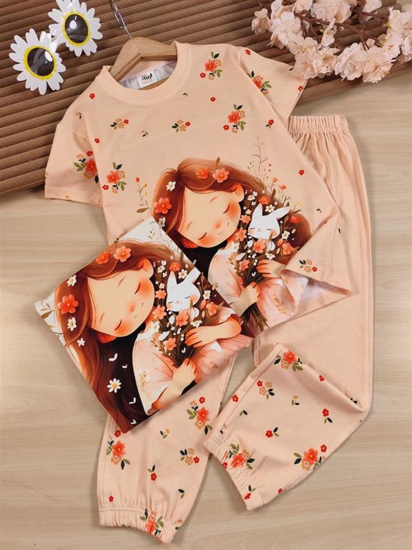 تیشرت شلوار Rabbit flowers 