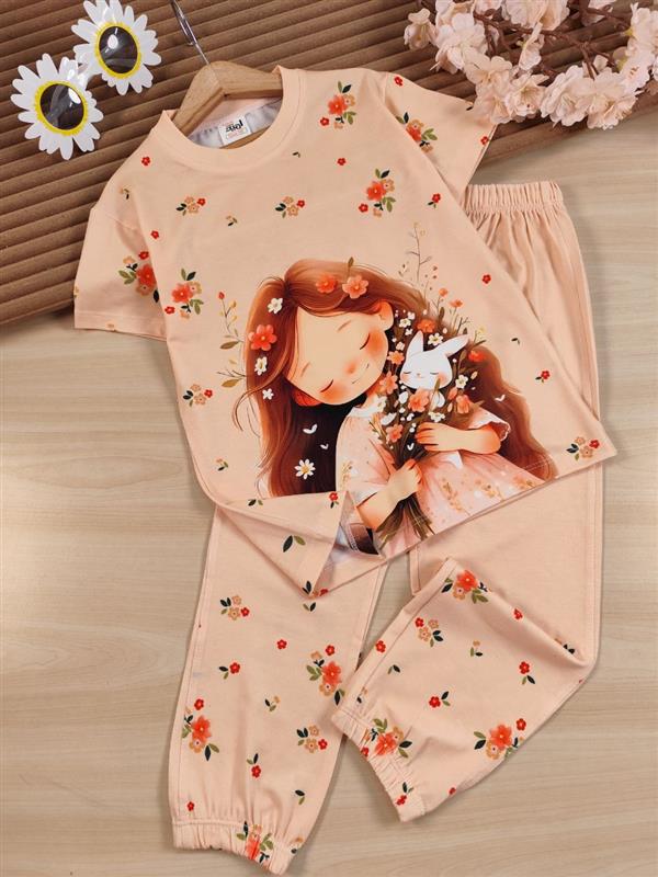 تیشرت شلوار Rabbit flowers 