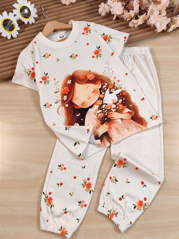 تیشرت شلوار Rabbit flowers 