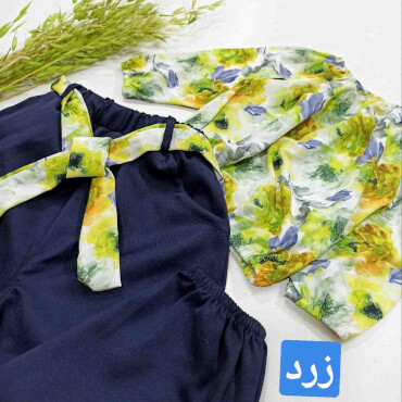 شومیز شلوار گل گلی یقه کش