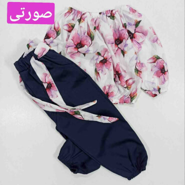 شومیز شلوار گل گلی یقه کش