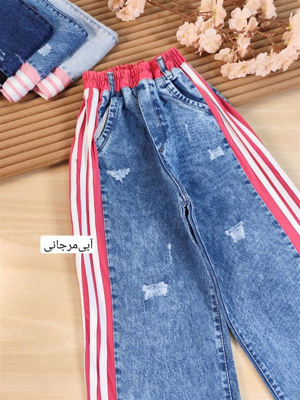 شلوار جین نیم بگ سه خط 