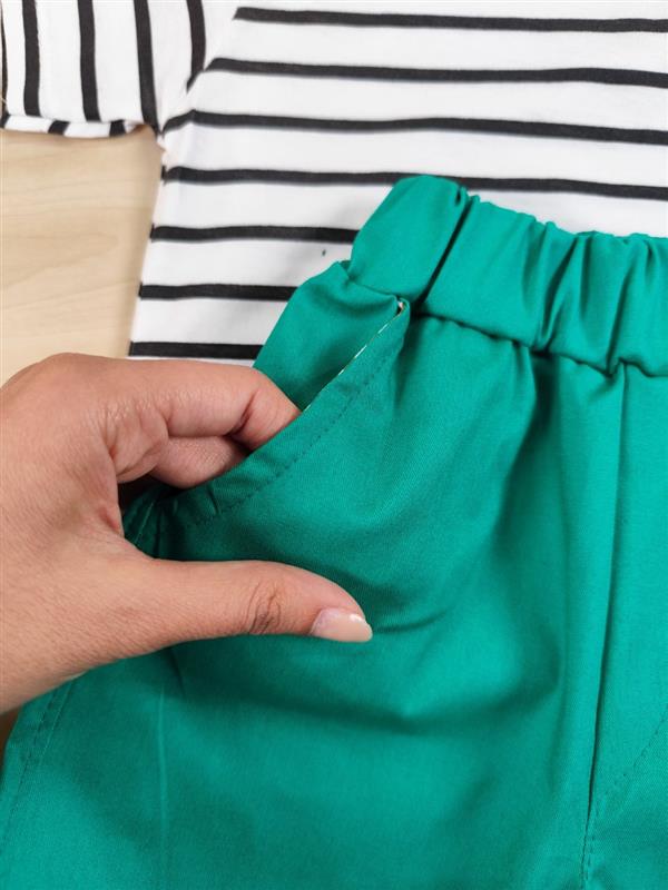 تیشرت شلوارک داکی راه راه 