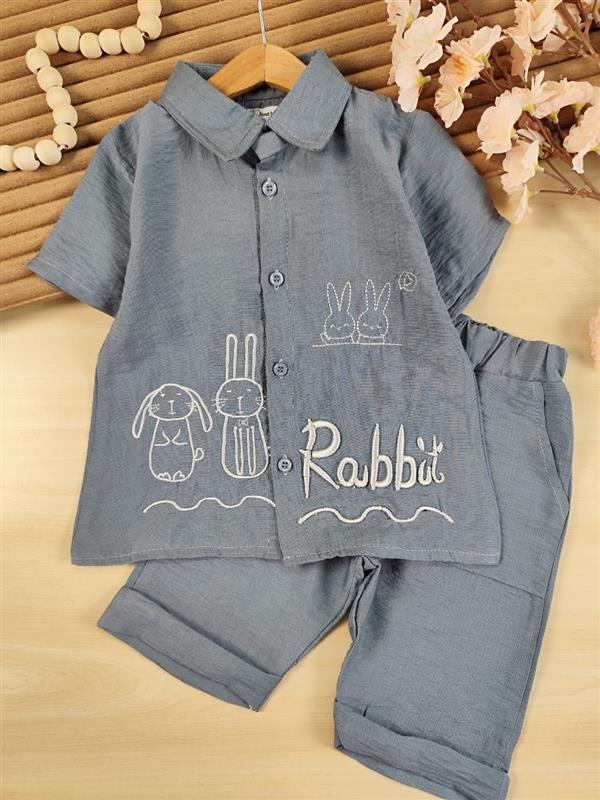 پیراهن شلوارک گلدوزی Rabbit 