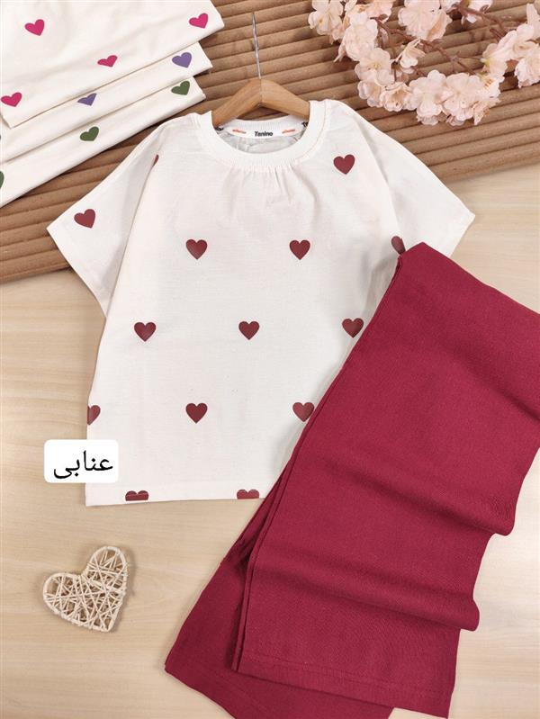 کراپ شلوار قلبی رنگی 