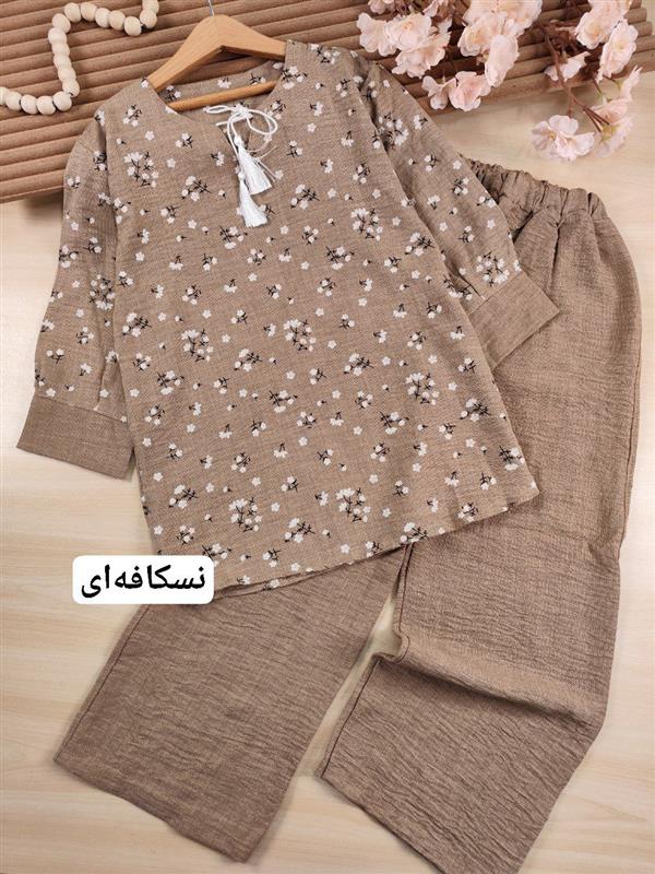 شومیز شلوار گل سفید 