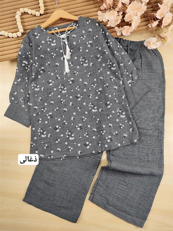 شومیز شلوار گل سفید 