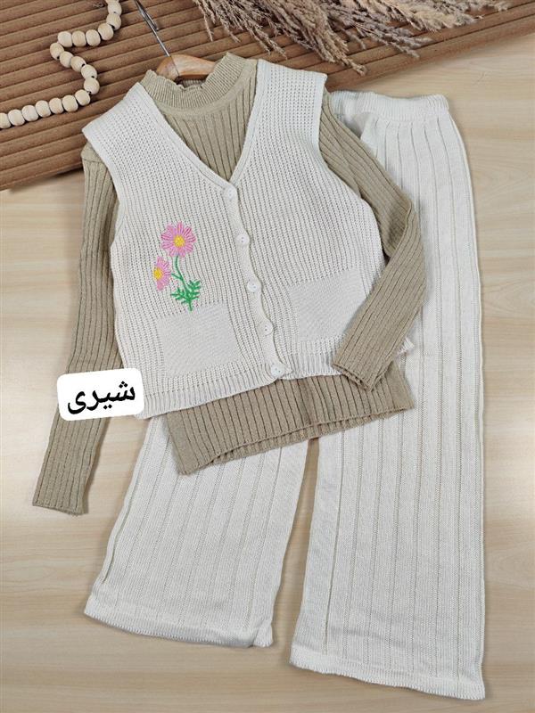 سه تیکه بافت گل صورتی 