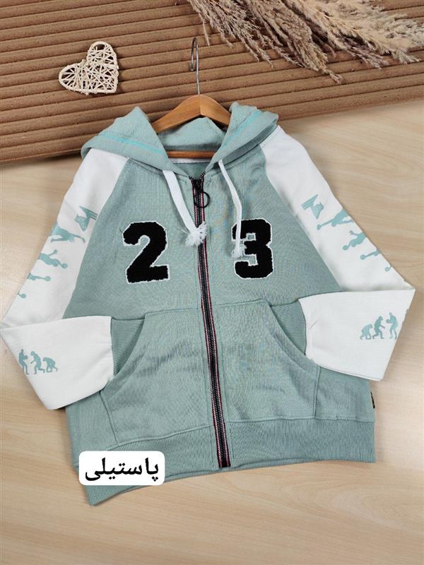 سویشرت کلاه دار آستین سفید 