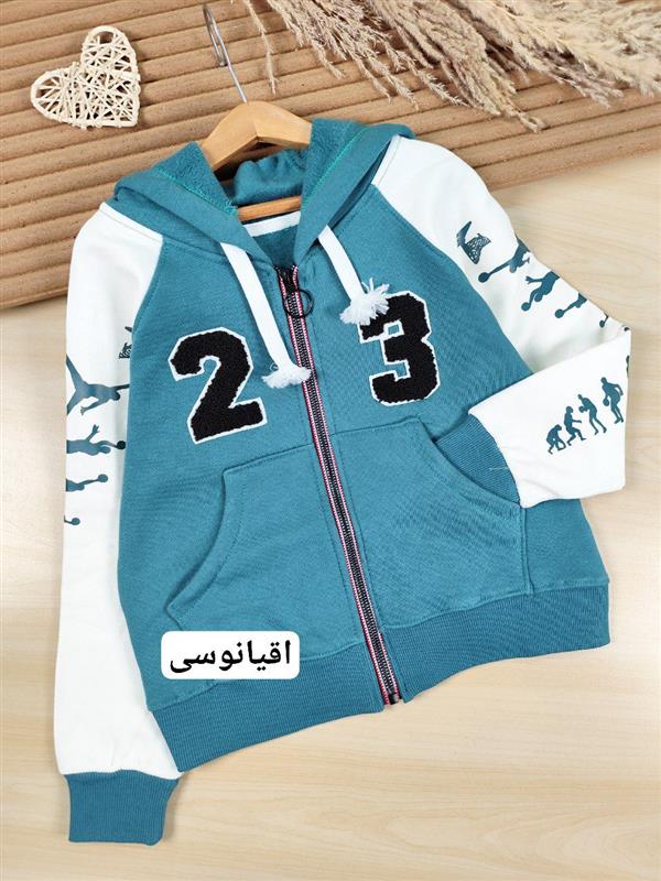 سویشرت کلاه دار آستین سفید 