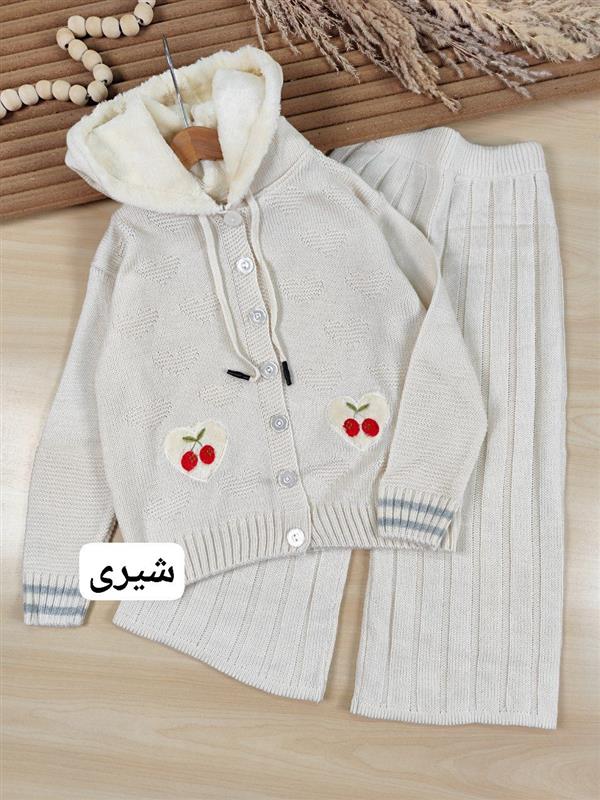 سویشرت شلوار بافت قلب گیلاسی 