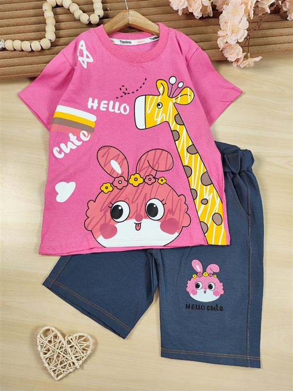تیشرت شلوارک زرافه Hello