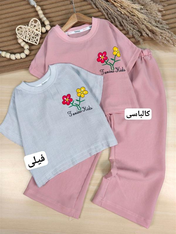 کراپ شلوار دو گل رنگی 