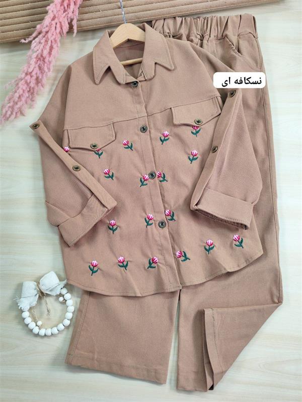 کت و شلوار گل گلدوزی