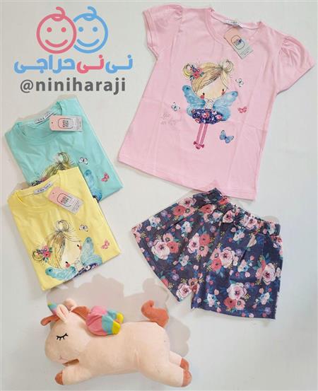 بلوز شلوارک دخترانه پروانه