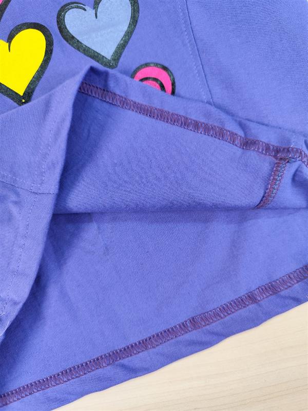 کراپ و  شلوارک قلب های آبرنگی 