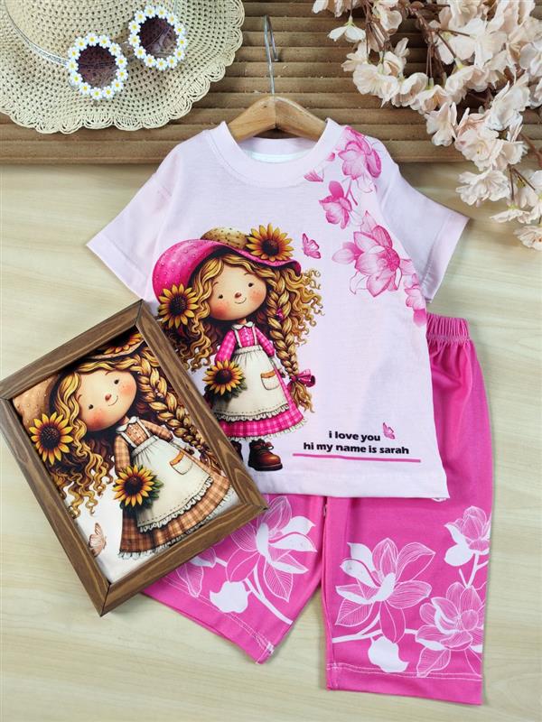 تیشرت شلوارک چاپی سارا 