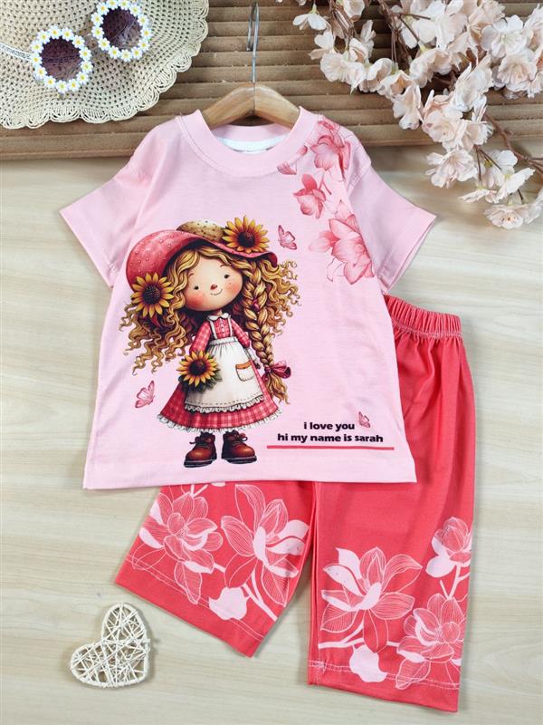 تیشرت شلوارک چاپی سارا 