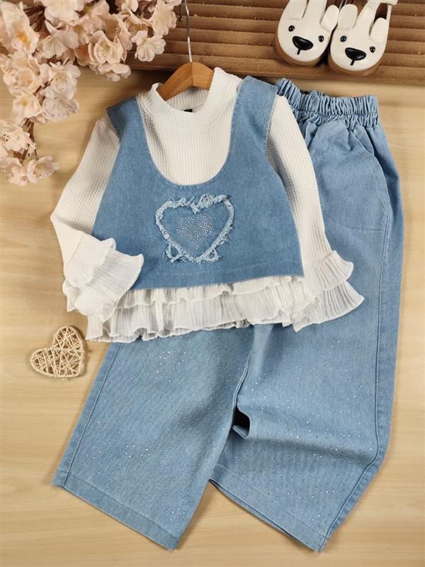 سه تیکه قلب تیکه دوزی 