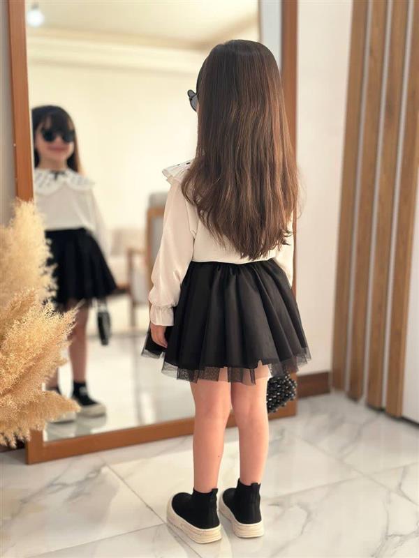 بلوز دامن یقه توپی