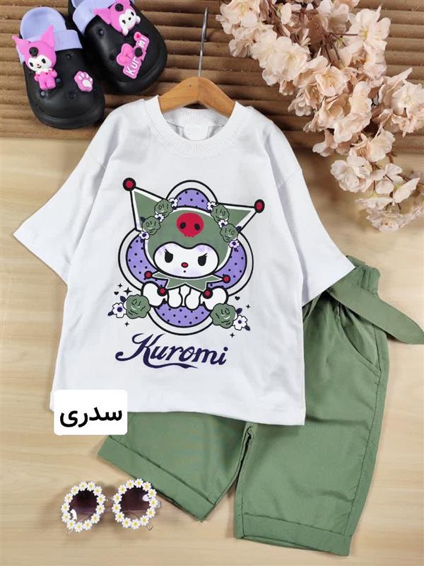 تیشرت شلوارک کرومی گل رنگی 