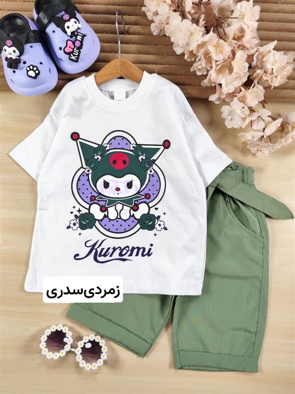 تیشرت شلوارک کرومی گل رنگی 