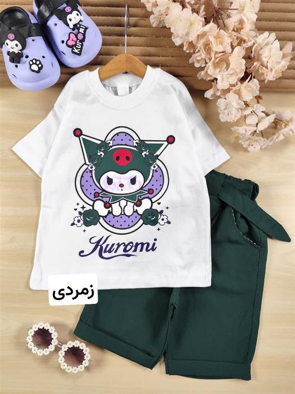 تیشرت شلوارک کرومی گل رنگی 