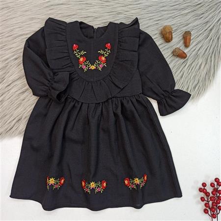 پیراهن یقه چیندار گلدوزی