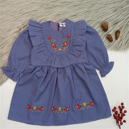 پیراهن یقه چیندار گلدوزی