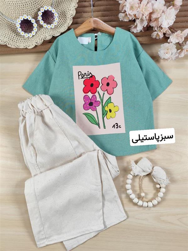 تیشرت شلوار گل پاریس 