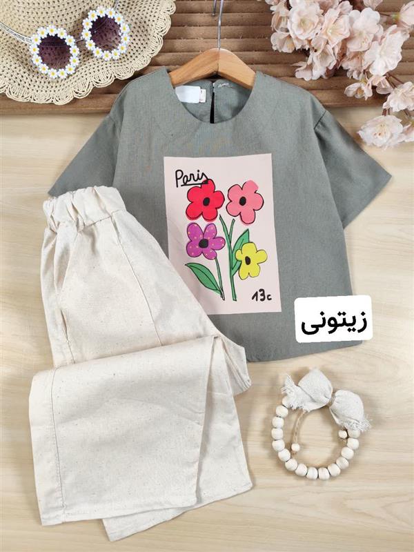 تیشرت شلوار گل پاریس 