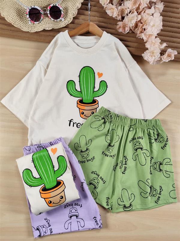 کراپ شورتک کاکتوس Cute