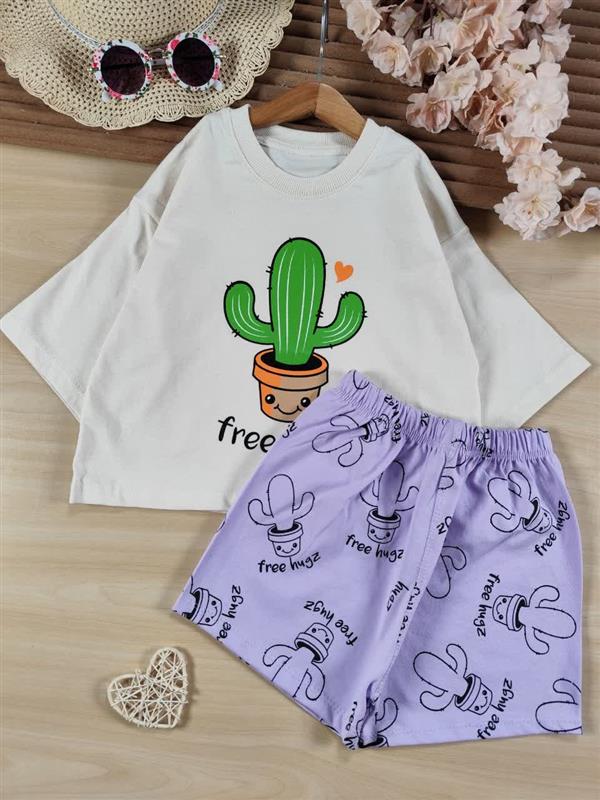 کراپ شورتک کاکتوس Cute