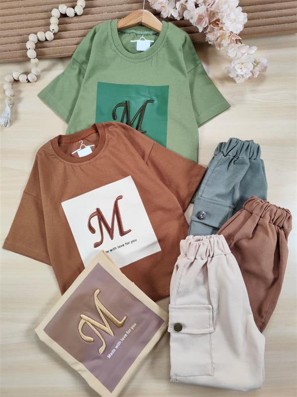 تیشرت شلوارک M گلدوزی ۲