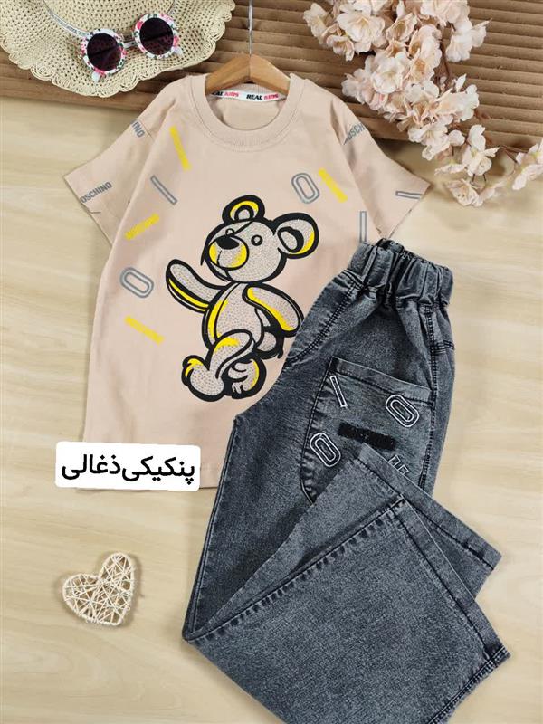 تیشرت شلوار تدی مشکی نگینی