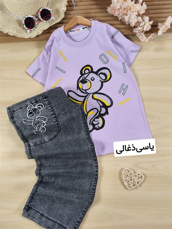 تیشرت شلوار تدی مشکی نگینی