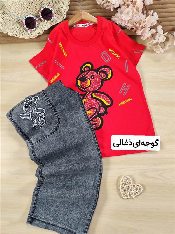 تیشرت شلوار تدی مشکی نگینی
