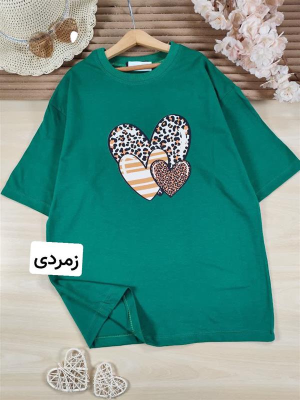 تیشرت تک سه قلب طرحدار 