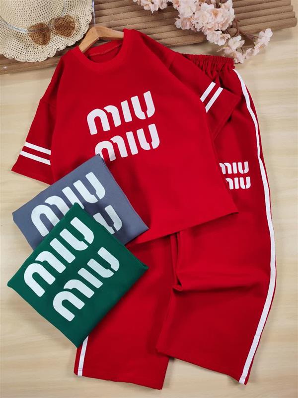 تیشرت شلوار نوار سفید miu