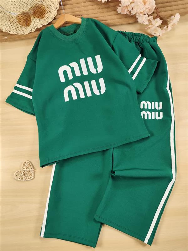 تیشرت شلوار نوار سفید miu
