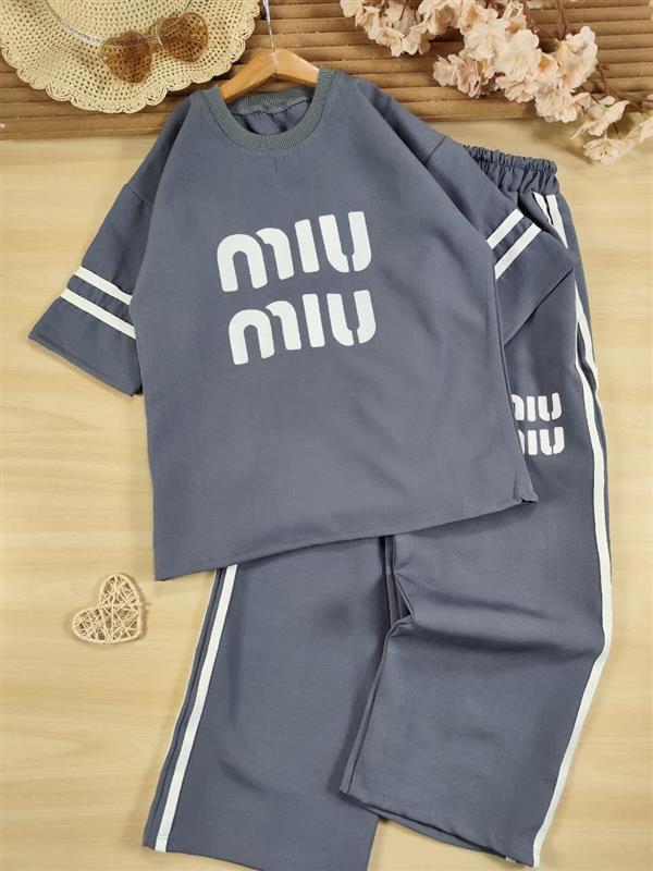 تیشرت شلوار نوار سفید miu