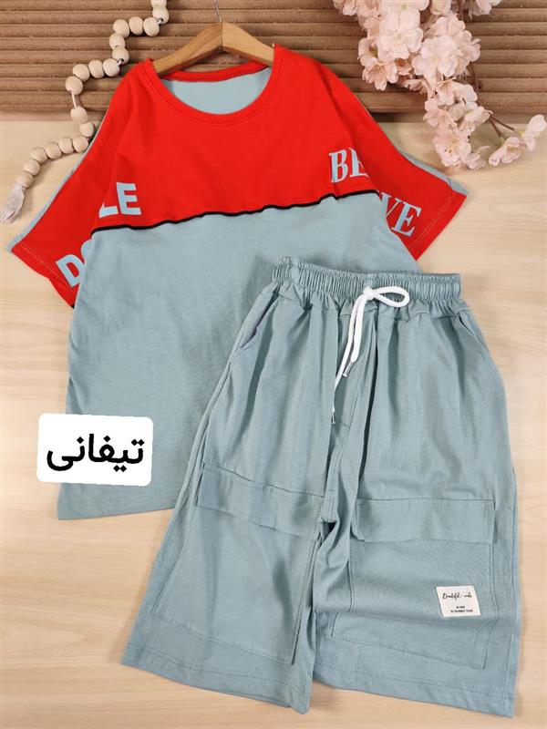 تیشرت شلوارک دو رنگ هومان 