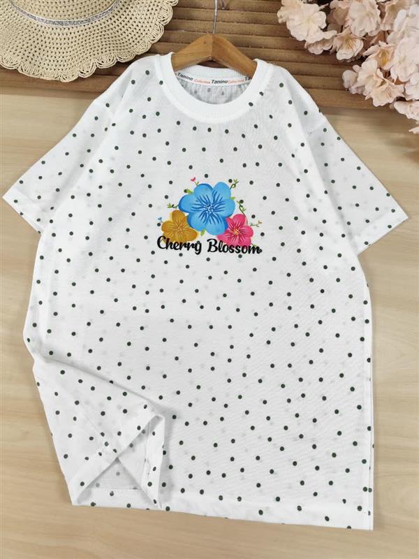 تیشرت شلوار خال خالی cherry