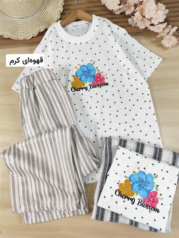 تیشرت شلوار خال خالی cherry