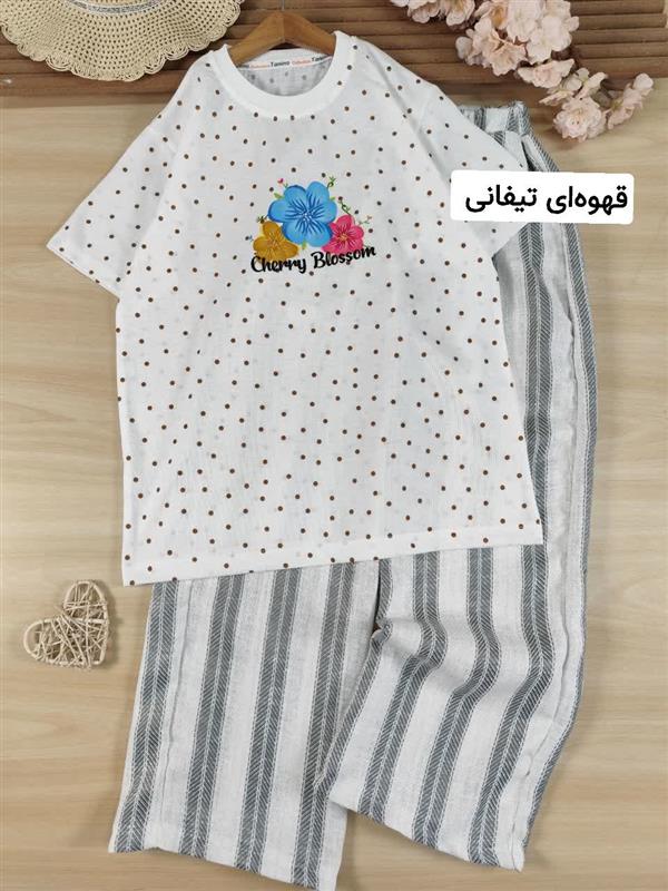 تیشرت شلوار خال خالی cherry
