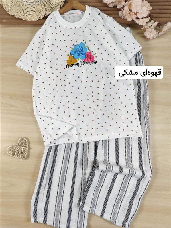 تیشرت شلوار خال خالی cherry