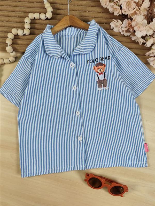 پیراهن شلوار راه راه polo bear