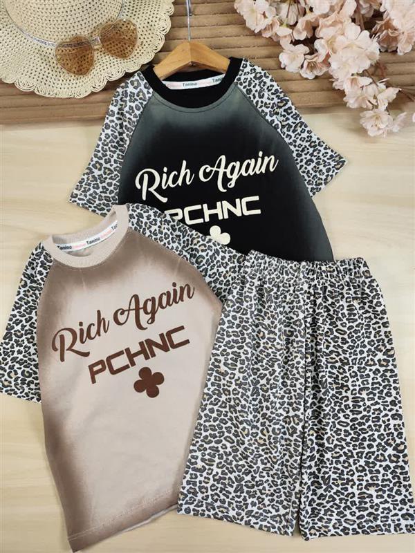 تیشرت شلوارک پلنگی rich