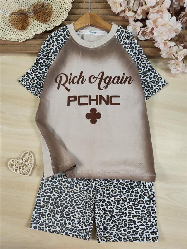 تیشرت شلوارک پلنگی rich