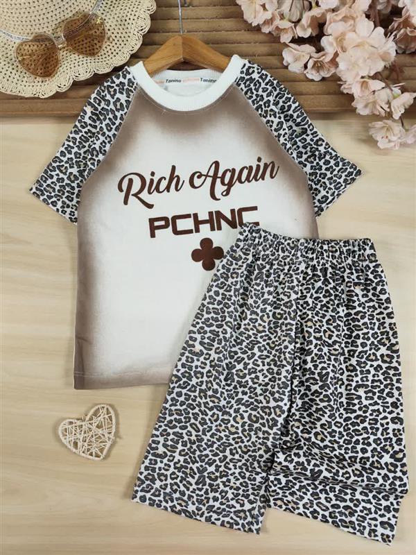 تیشرت شلوارک پلنگی rich